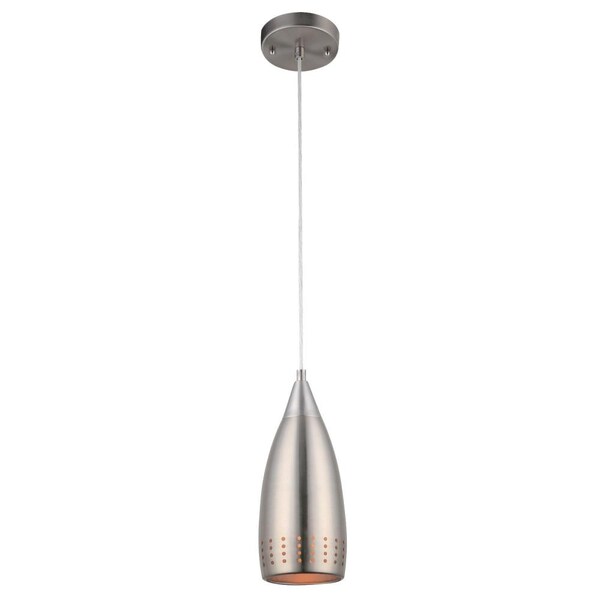 Westinghouse One-Light Adjustable Mini Pendant Brshd Nkl Perforated Mtl Shd 6101300 - main